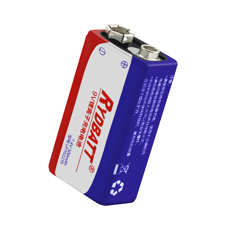 9V 6F22方形聚合物鋰電池2串8.4V 500mAh 萬用表 吉他拾音器 用