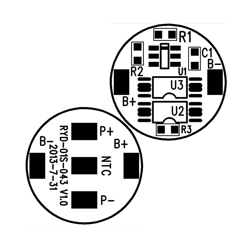 RYD-01S-043/V1.0版 戶外設備使用的18650鋰電池保護板 BMS電路板