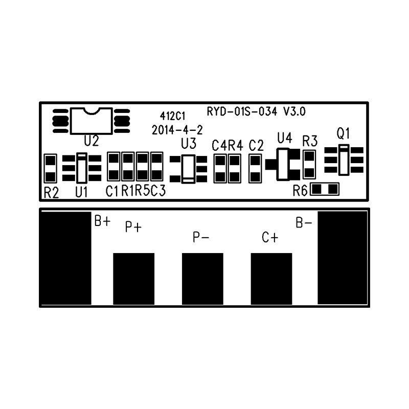 RYD-01S-034/V3.0版 單體18650鋰電池電池保護板 BMS線路板生產